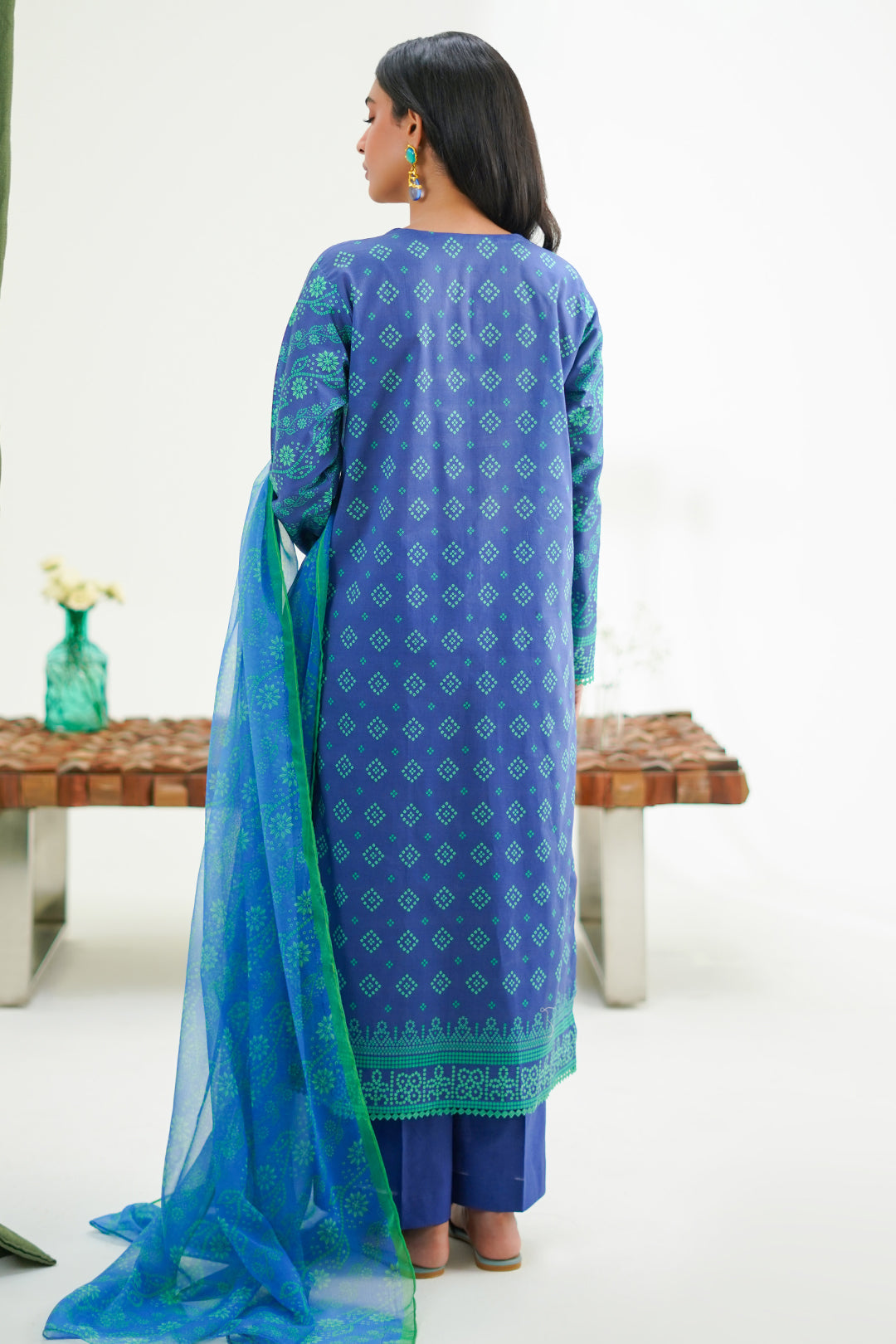 Zellbury | Unstitched 3 Piece Lawn | Shirt Shalwar Dupatta - 1417 - House Of Zarish