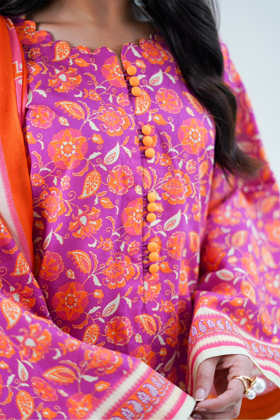 Zellbury | Unstitched 3 Piece Lawn | Shirt Shalwar Dupatta - 1421 - House Of Zarish