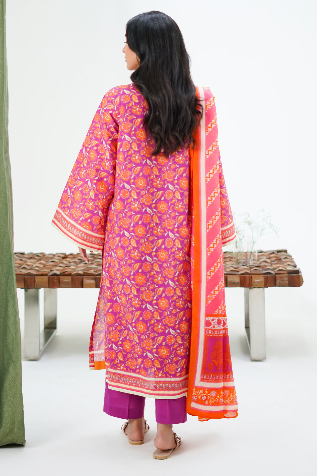 Zellbury | Unstitched 3 Piece Lawn | Shirt Shalwar Dupatta - 1421 - House Of Zarish