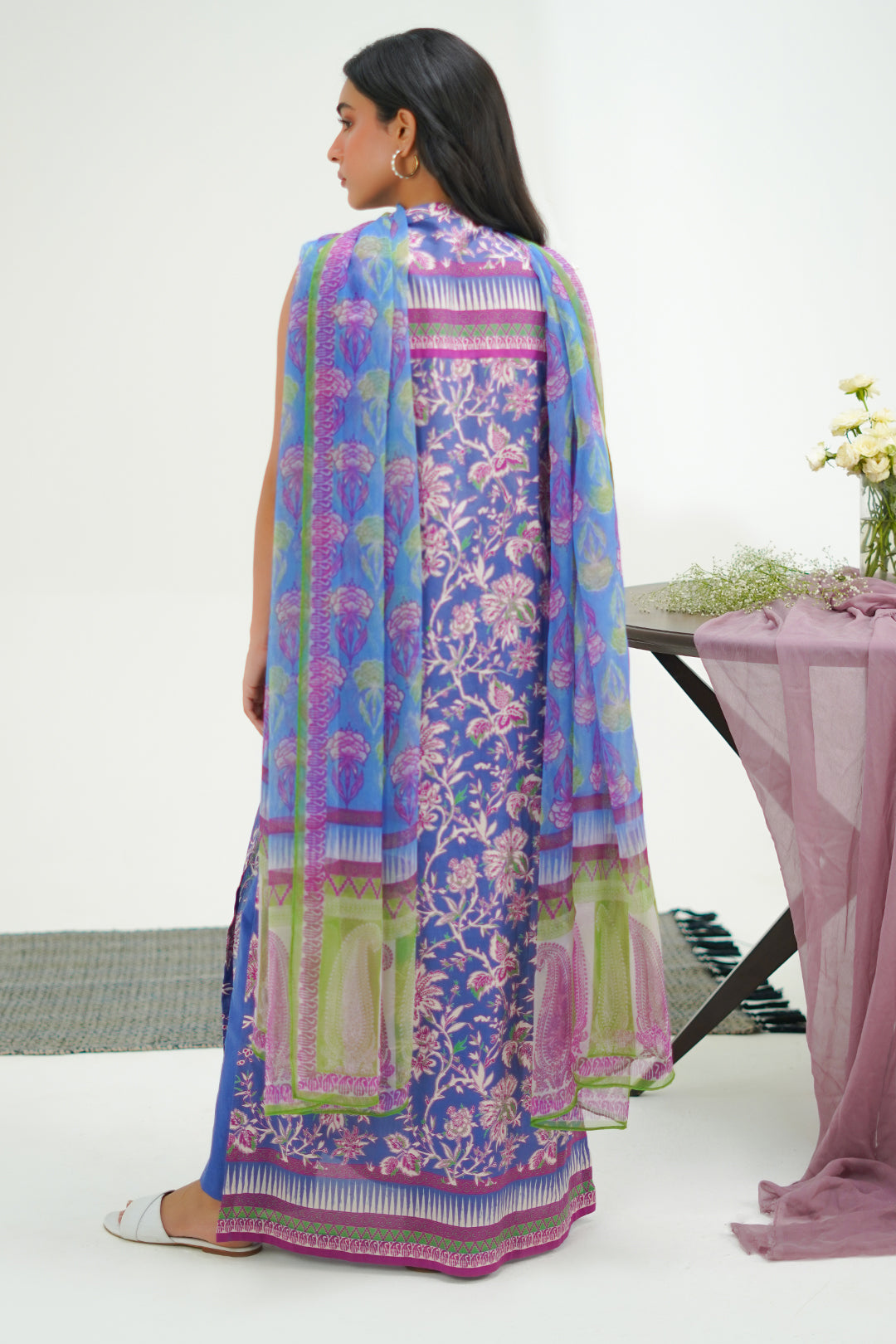 Zellbury | Unstitched 3 Piece Lawn | Shirt Shalwar Dupatta - 1501 - House Of Zarish