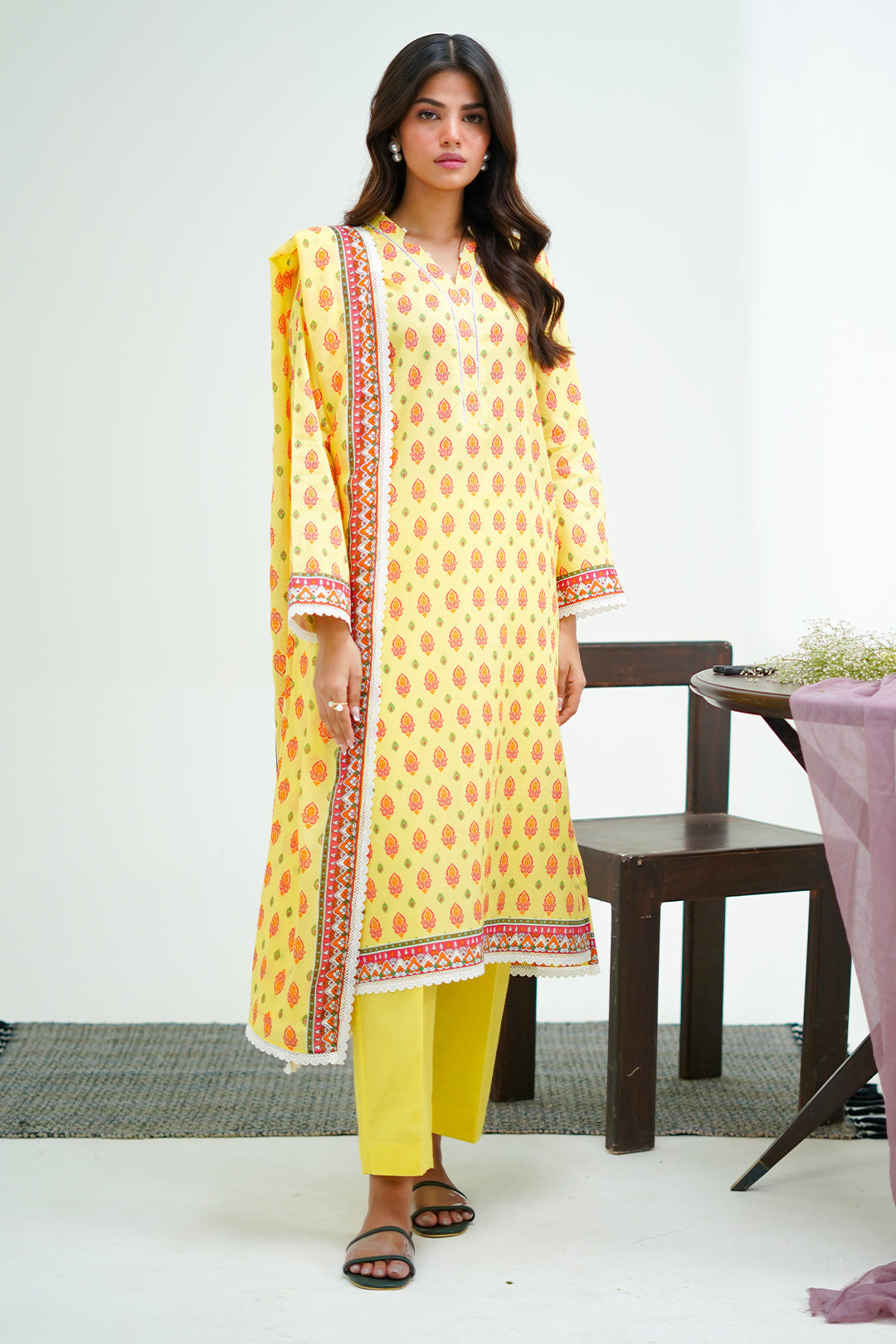 Zellbury | Unstitched 3 Piece Lawn | Shirt Shalwar Dupatta - 1503 - House Of Zarish
