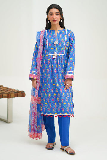 Zellbury | Unstitched 3 Piece Lawn | Shirt Shalwar Dupatta - 1505 - House Of Zarish