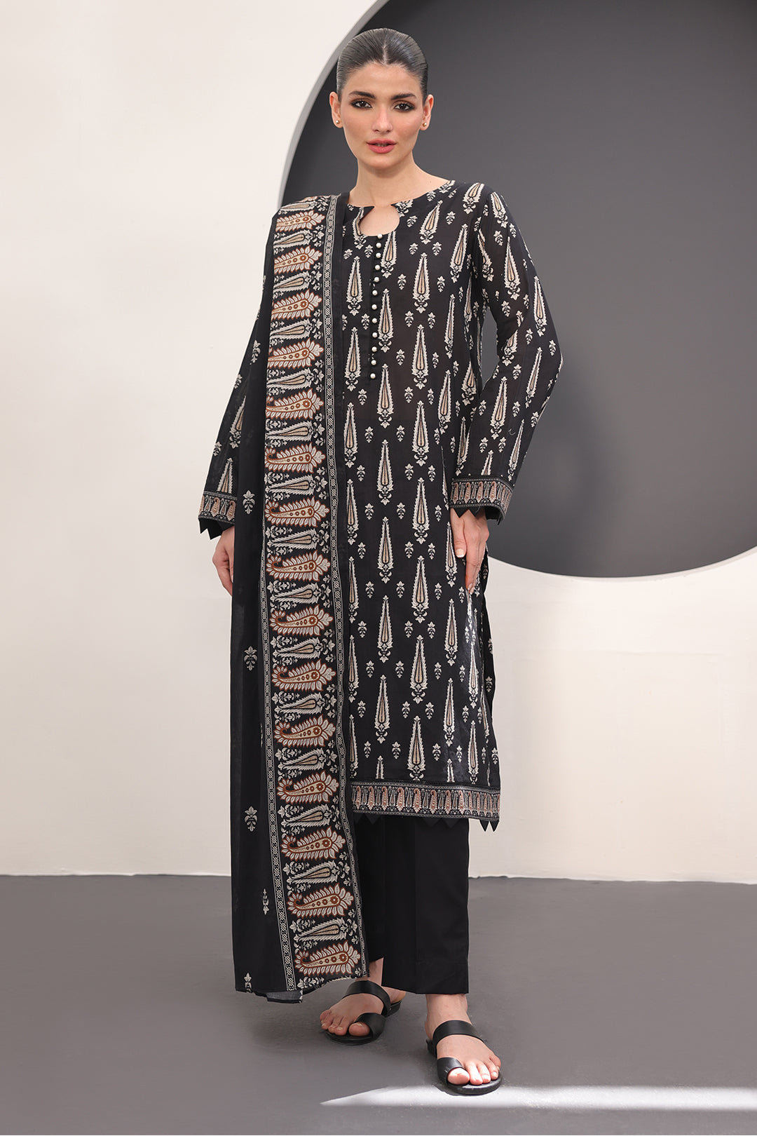 Zellbury | Unstitched 3 Piece Lawn | Shirt Shalwar Dupatta - 1517 - House Of Zarish