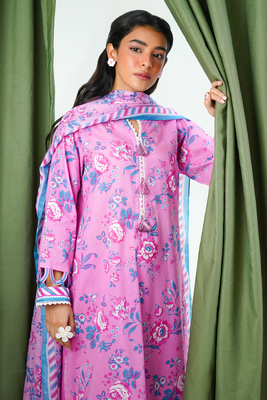 Zellbury | Unstitched 3 Piece Lawn | Shirt Shalwar Dupatta - 1569 - House Of Zarish