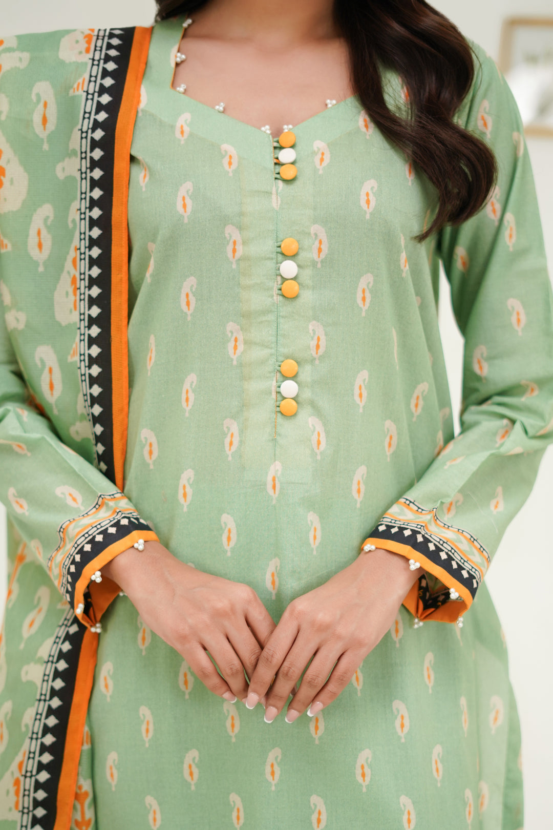 Zellbury | Unstitched 3 Piece Lawn | Shirt Shalwar Dupatta - 1572 - House Of Zarish