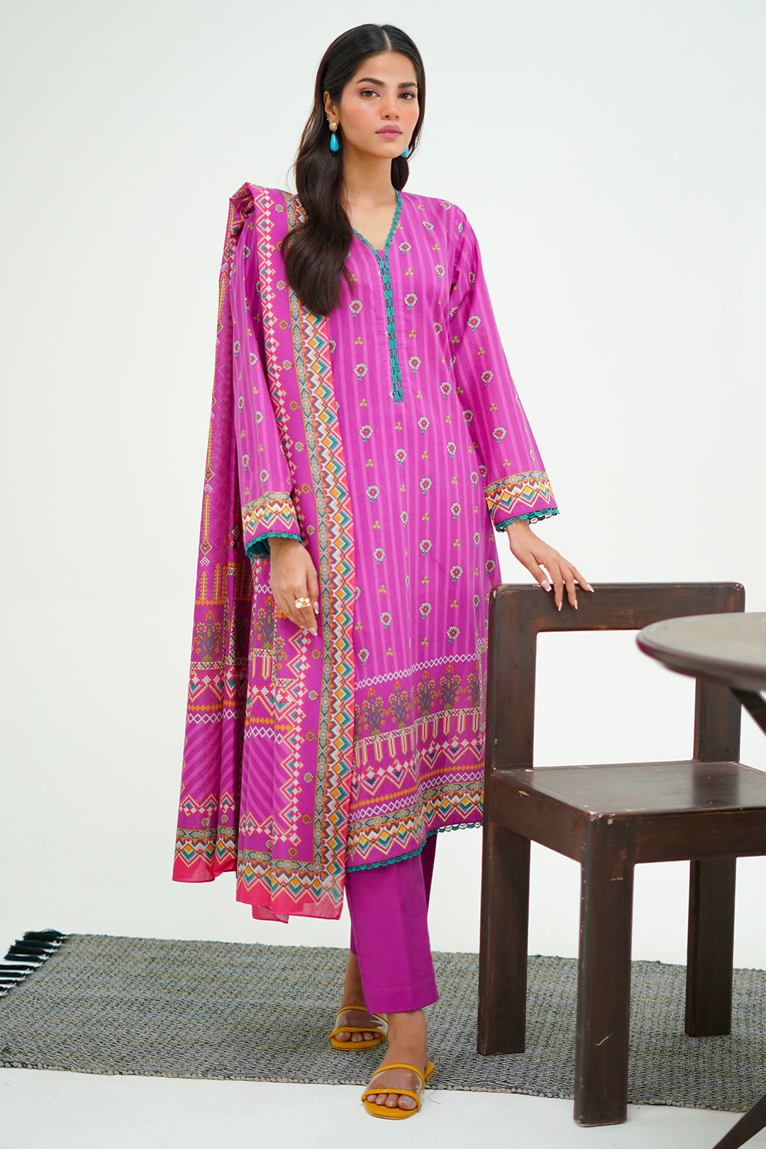Zellbury | Unstitched 3 Piece Lawn | Shirt Shalwar Dupatta - 1671 - House Of Zarish