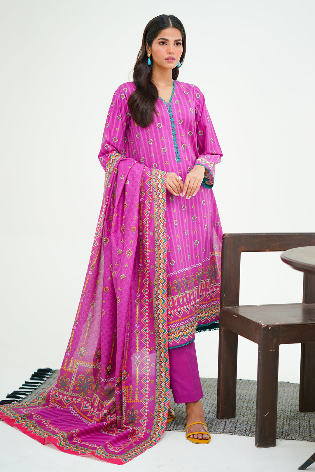Zellbury | Unstitched 3 Piece Lawn | Shirt Shalwar Dupatta - 1671 - House Of Zarish