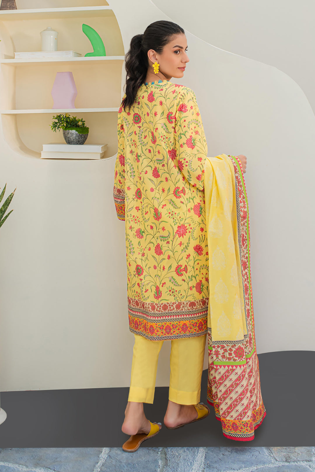 Zellbury | Unstitched 3 Piece Lawn | Shirt Shalwar Dupatta - 1675 - Libasekhas