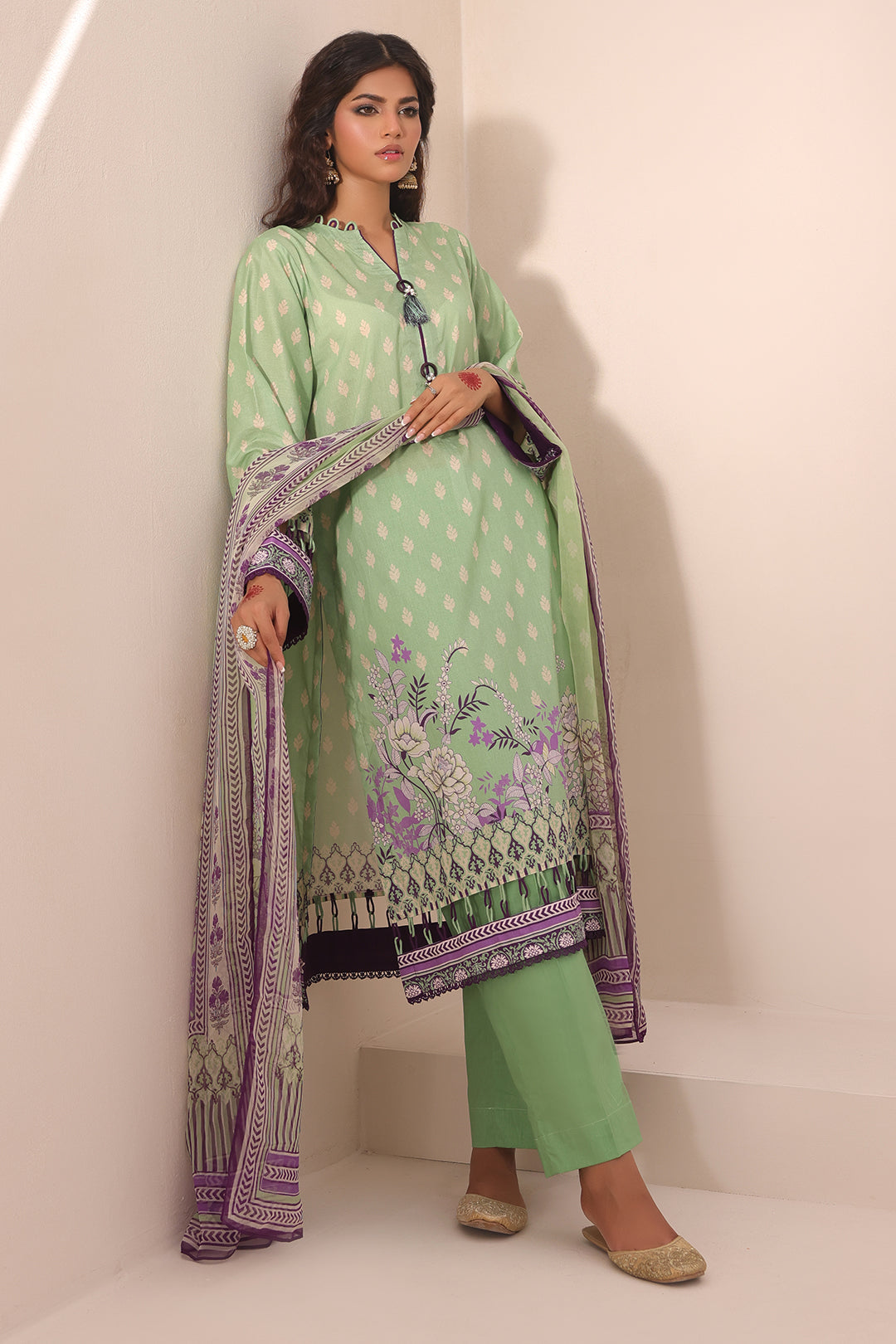 Zellbury | Unstitched 3 Piece Lawn | Shirt Shalwar Dupatta - 1696 - House Of Zarish