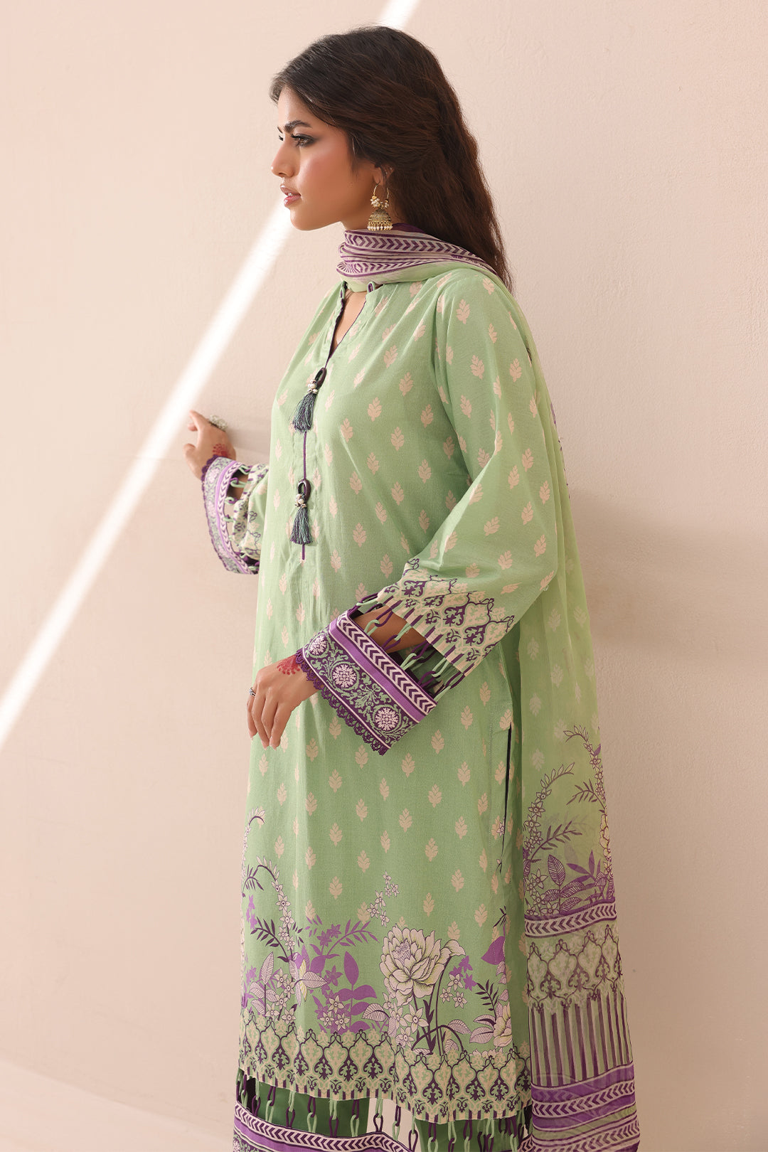 Zellbury | Unstitched 3 Piece Lawn | Shirt Shalwar Dupatta - 1696 - House Of Zarish