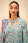 Zellbury | Unstitched 2 Piece Lawn | Embroidered Shirt Dupatta - 0021 - House Of Zarish