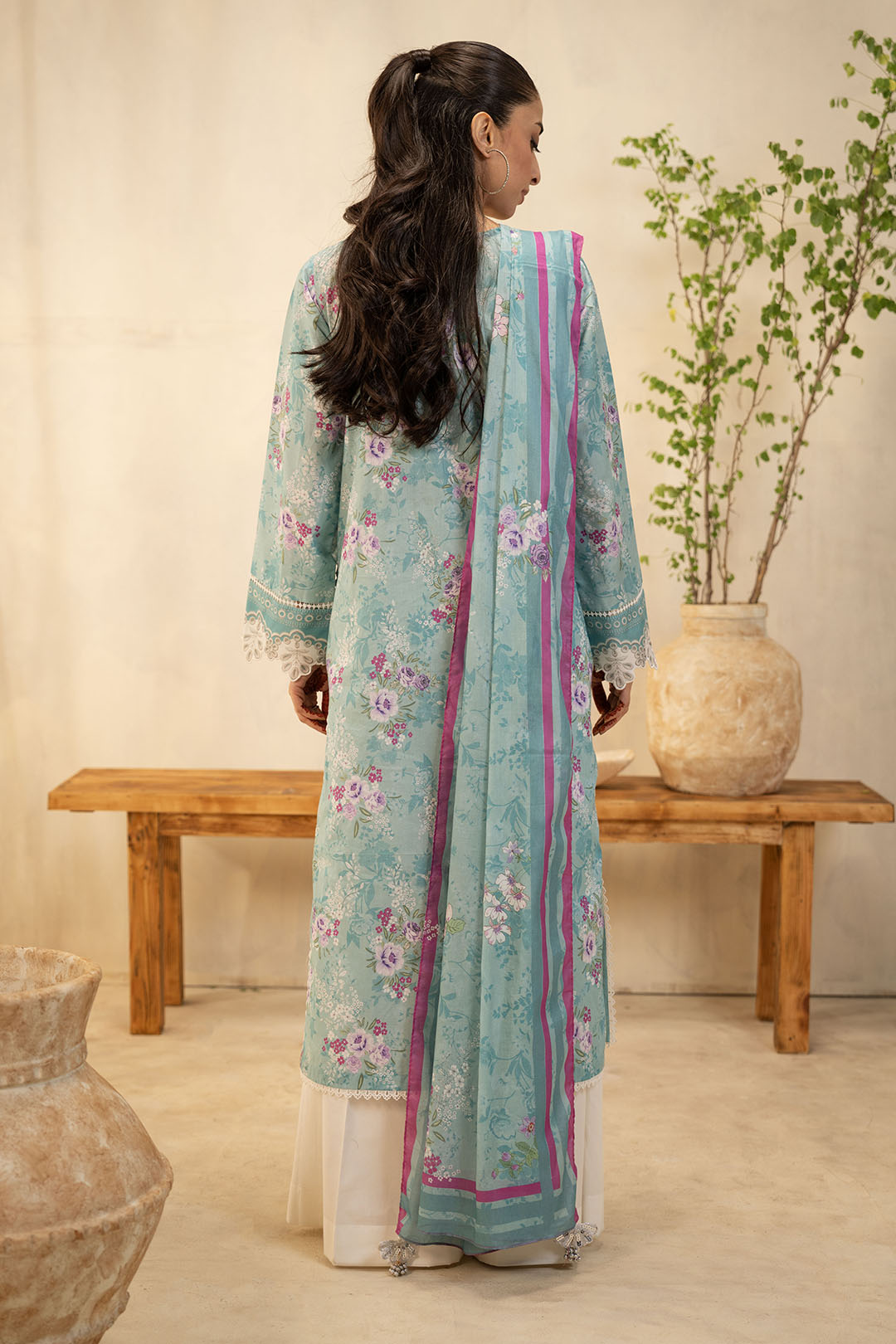 Zellbury | Unstitched 2 Piece Lawn | Embroidered Shirt Dupatta - 0021 - House Of Zarish