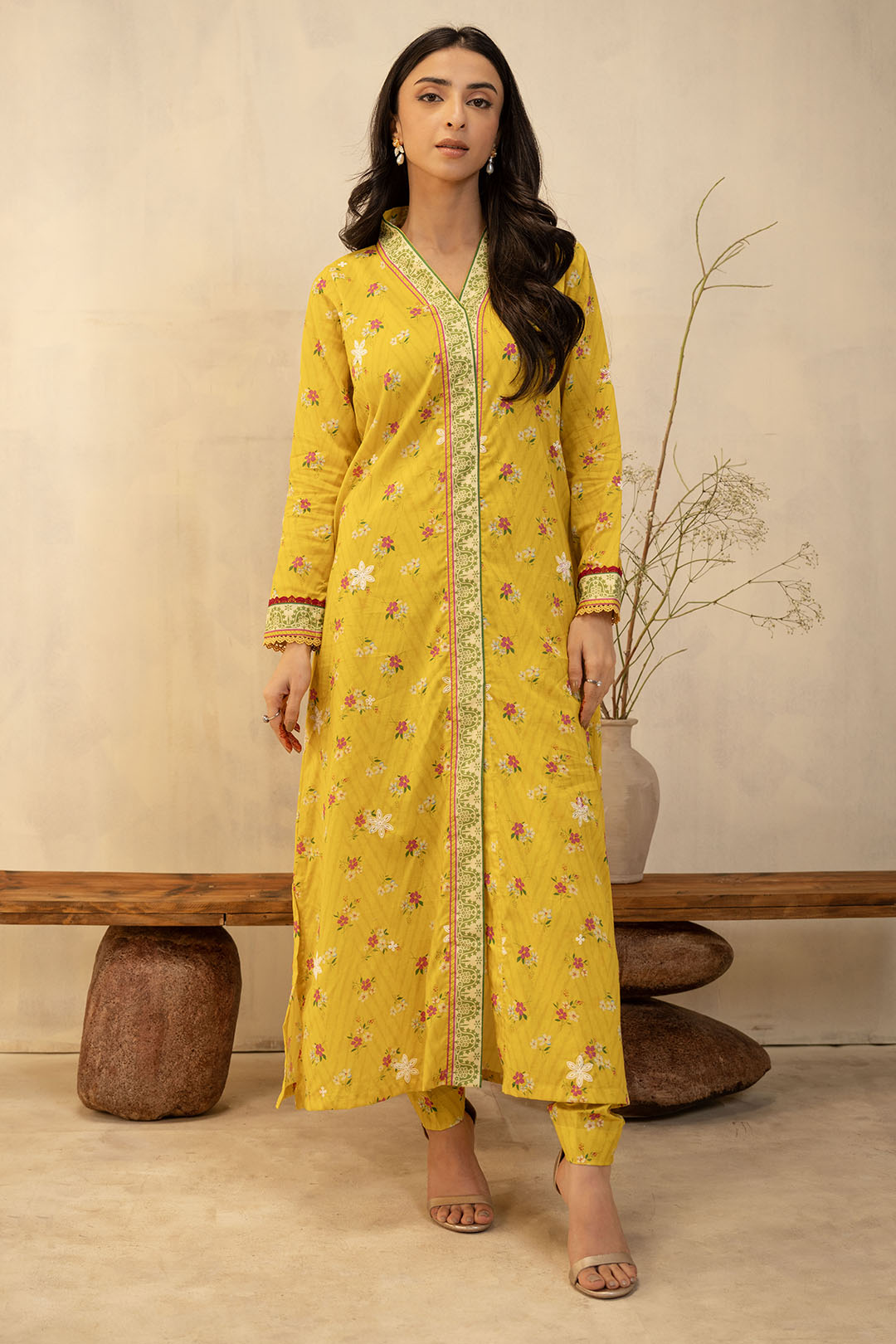 Zellbury | Unstitched 2 Piece Lawn | Embroidered Shirt Shalwar - 0098 - House Of Zarish