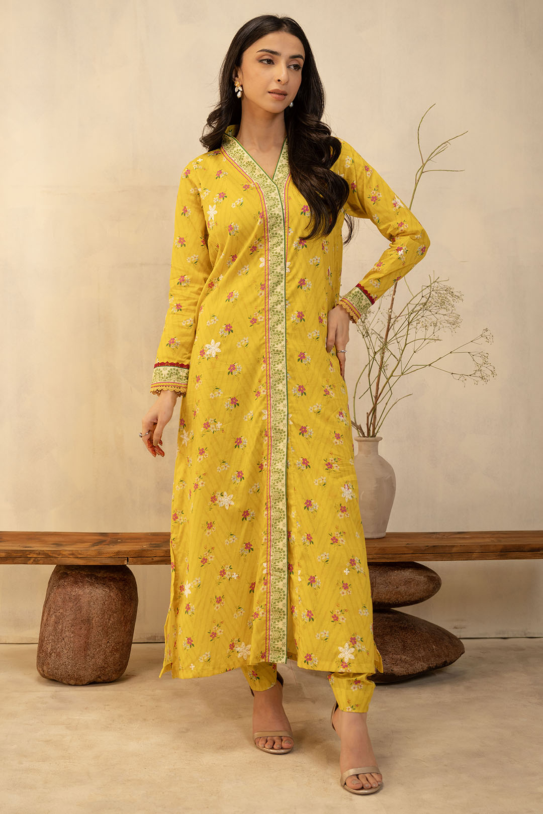 Zellbury | Unstitched 2 Piece Lawn | Embroidered Shirt Shalwar - 0098 - House Of Zarish
