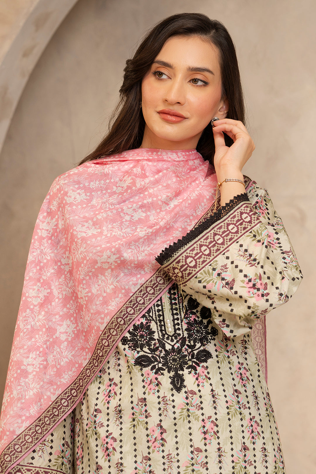Zellbury | Unstitched 2 Piece Lawn | Embroidered Shirt Dupatta - 0103 - House Of Zarish