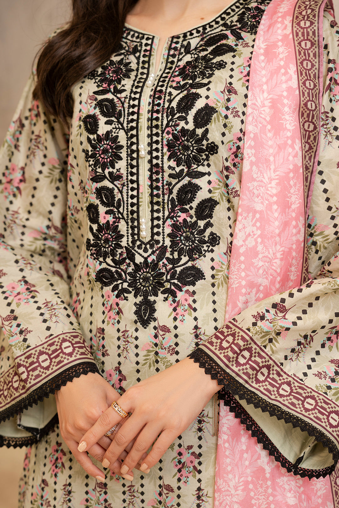 Zellbury | Unstitched 2 Piece Lawn | Embroidered Shirt Dupatta - 0103 - Libasekhas