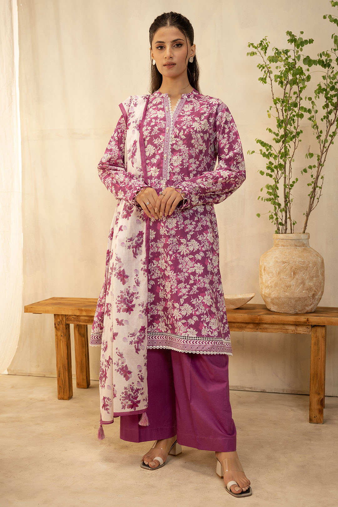 Zellbury | Unstitched 2 Piece Lawn | Shirt Dupatta - 0005 - House Of Zarish