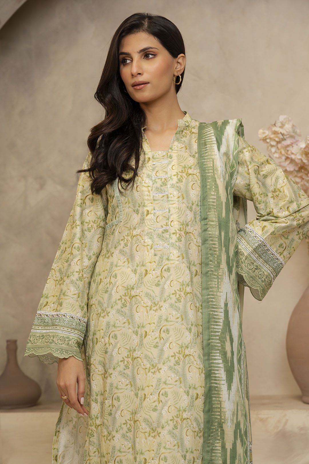 Zellbury | Unstitched 2 Piece Lawn | Shirt Dupatta - 0006 - House Of Zarish