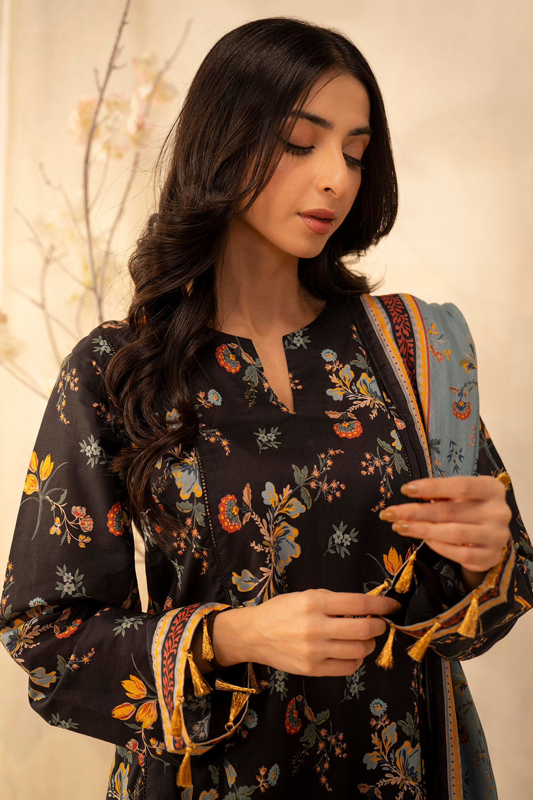 Zellbury | Unstitched 2 Piece Lawn | Shirt Dupatta - 0007 - House Of Zarish