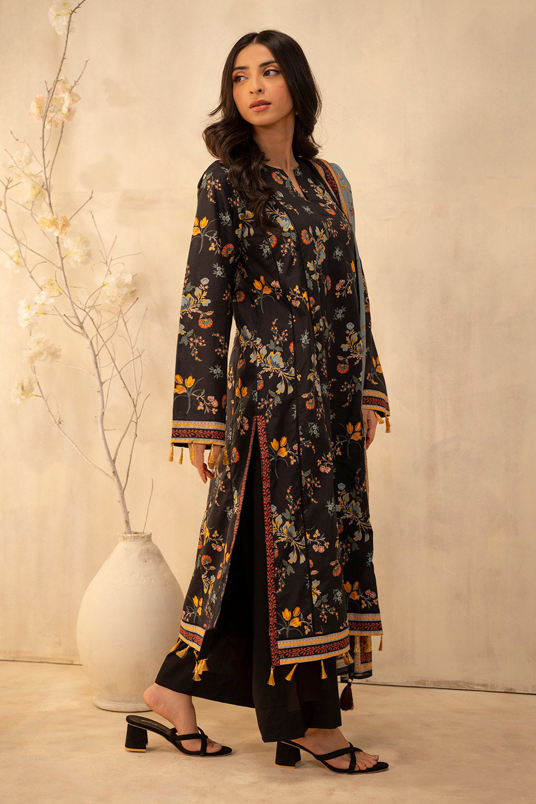 Zellbury | Unstitched 2 Piece Lawn | Shirt Dupatta - 0007 - House Of Zarish