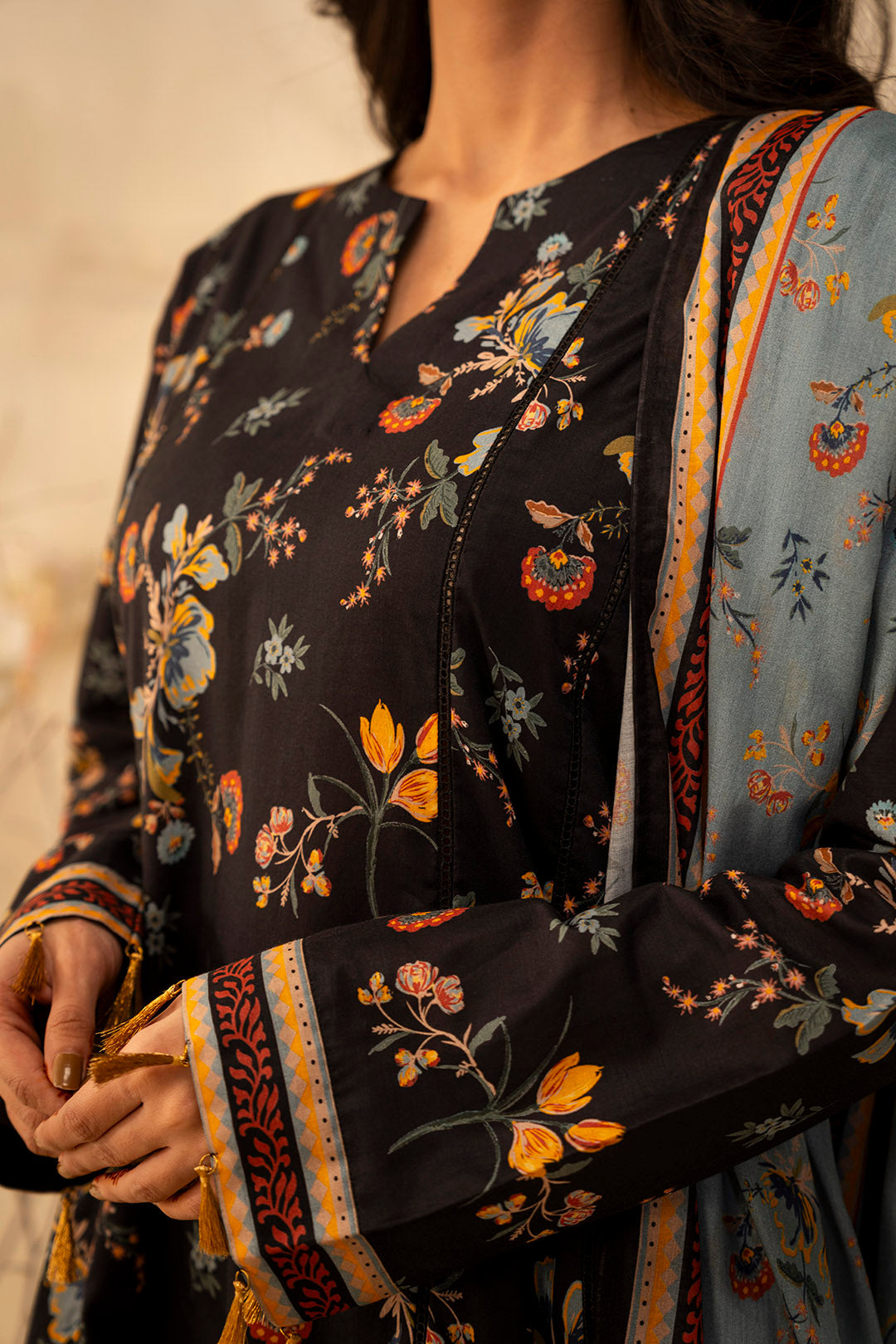 Zellbury | Unstitched 2 Piece Lawn | Shirt Dupatta - 0007 - House Of Zarish