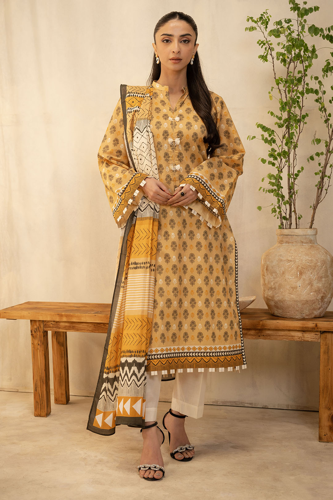 Zellbury | Unstitched 2 Piece Lawn | Shirt Dupatta - 0010 - House Of Zarish