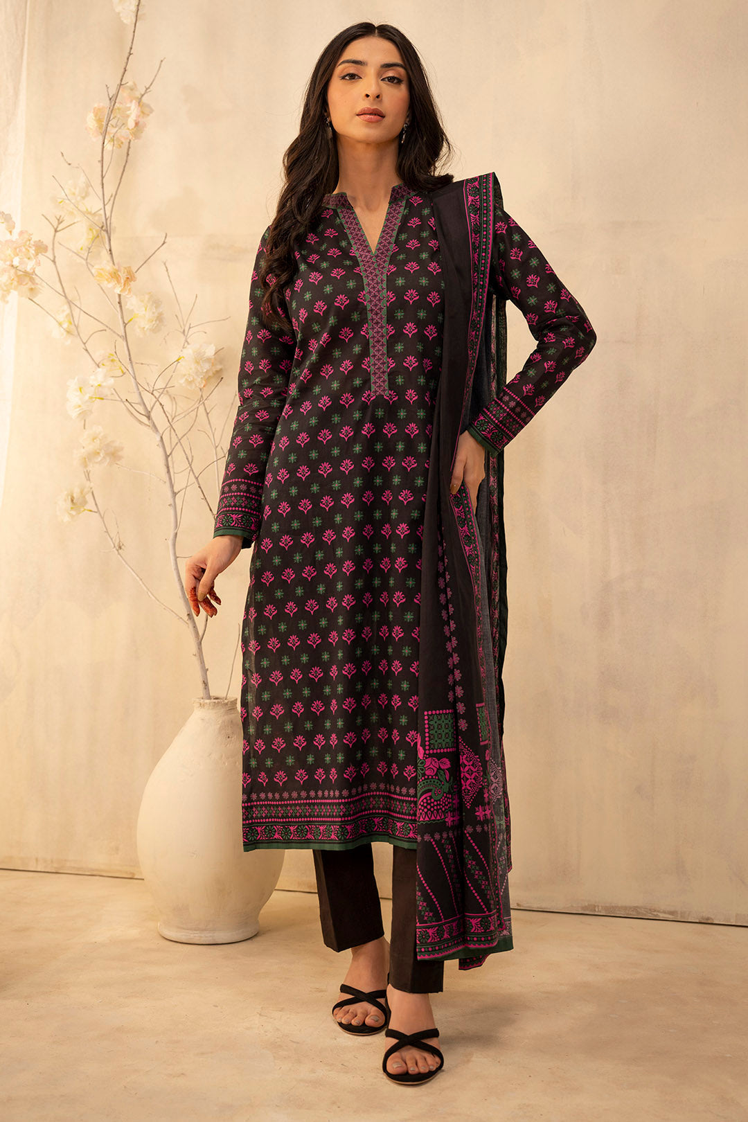 Zellbury | Unstitched 2 Piece Lawn | Shirt Dupatta - 0088 - House Of Zarish