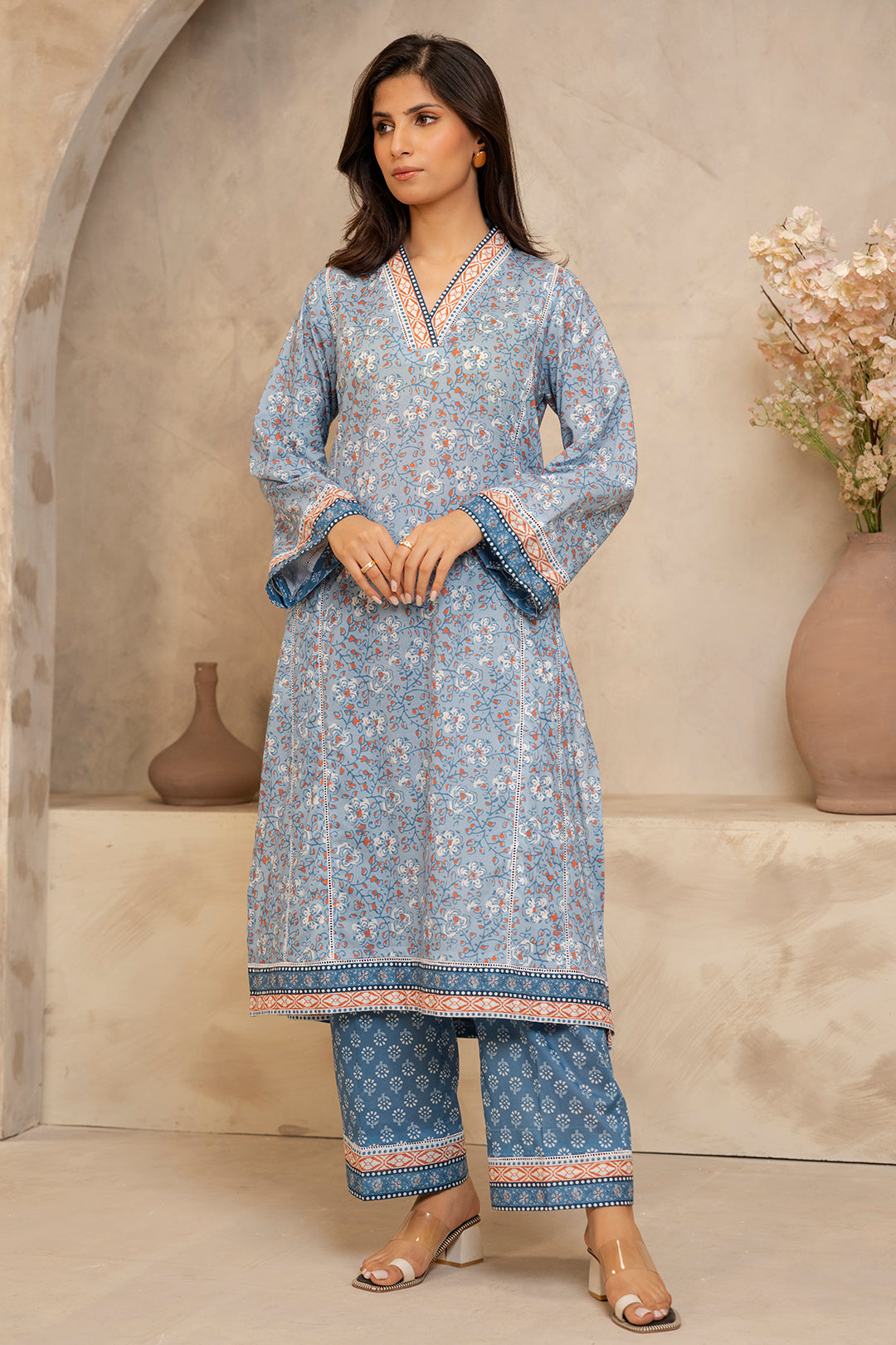Zellbury | Unstitched 2 Piece Lawn | Shirt Shalwar - 0092 - House Of Zarish