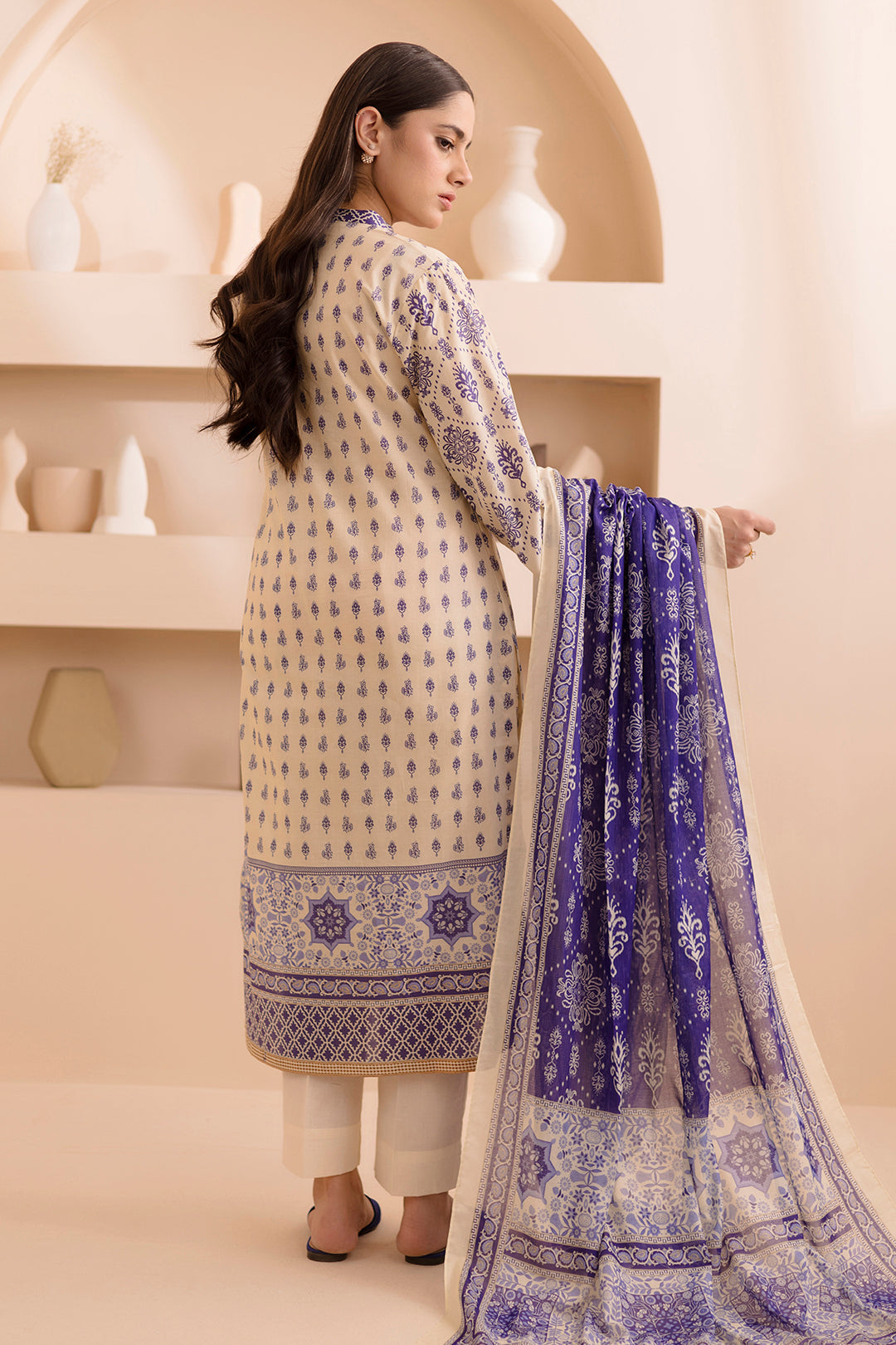 Zellbury | Unstitched 2 Piece Lawn | Shirt Dupatta - 0158 - House Of Zarish