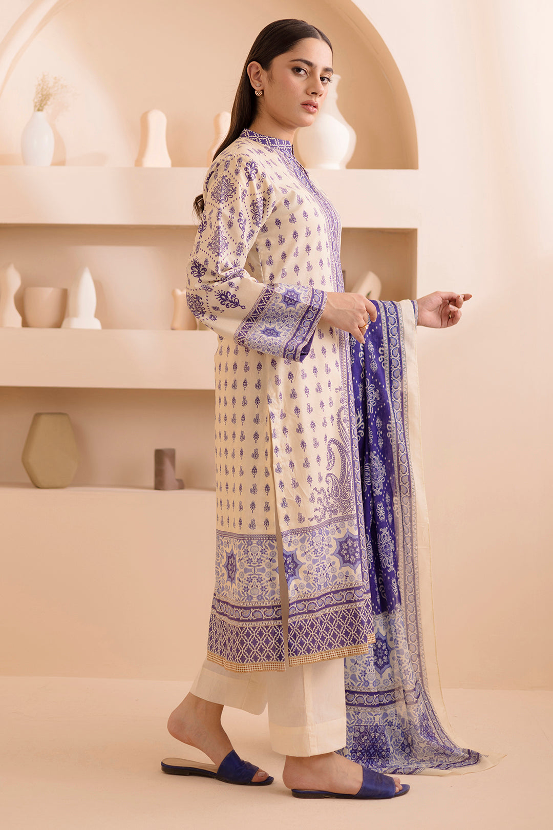 Zellbury | Unstitched 2 Piece Lawn | Shirt Dupatta - 0158 - House Of Zarish
