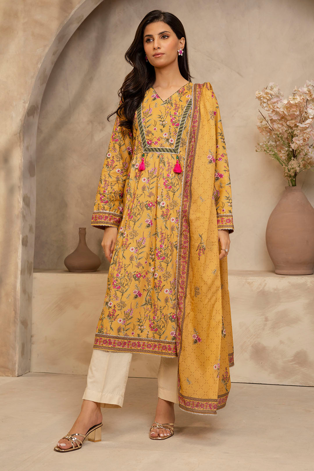 Zellbury | Unstitched 2 Piece Lawn | Shirt Dupatta - 0159 - House Of Zarish