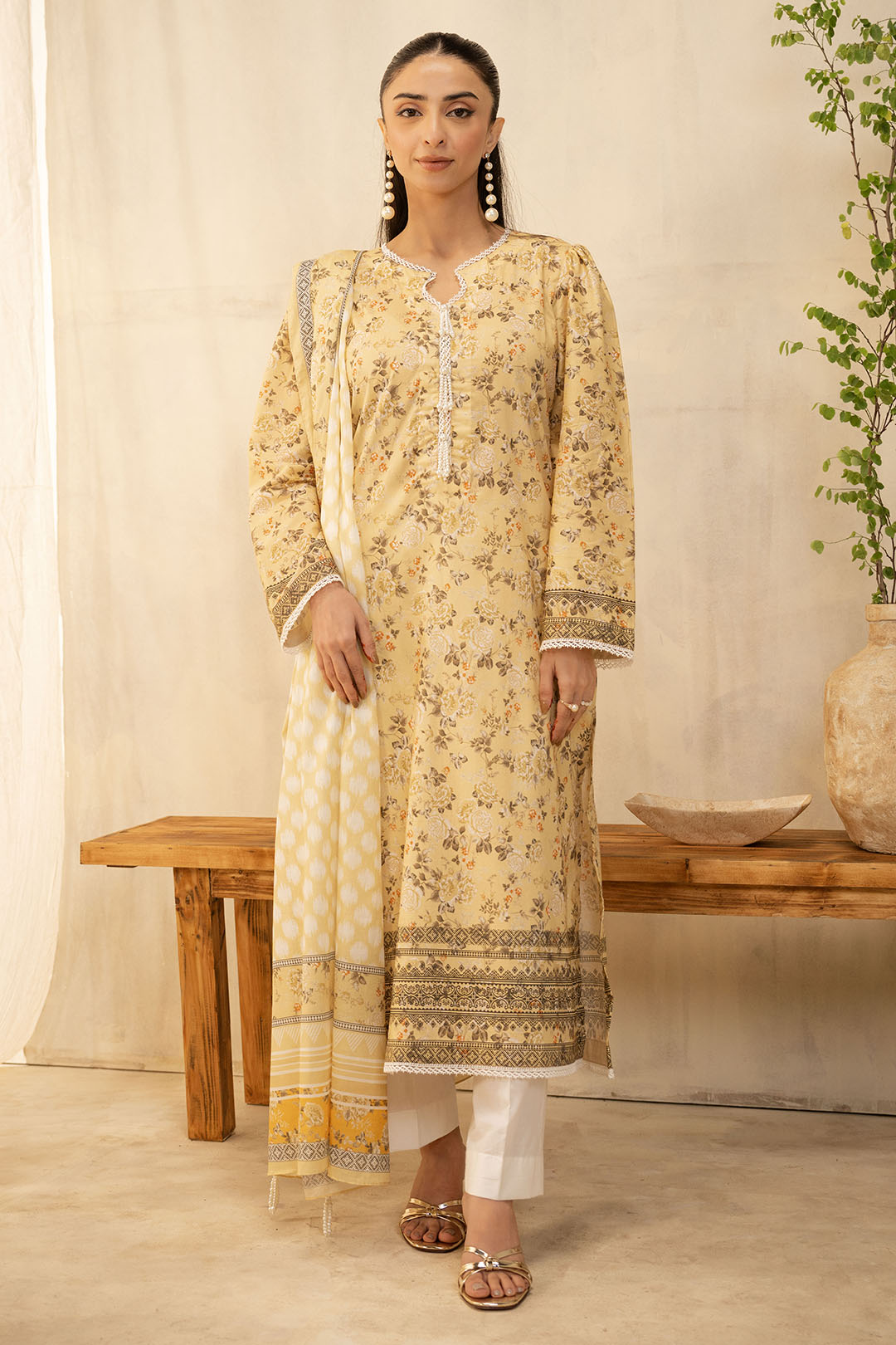 Zellbury | Unstitched 2 Piece Lawn | Shirt Dupatta - 0225 - House Of Zarish
