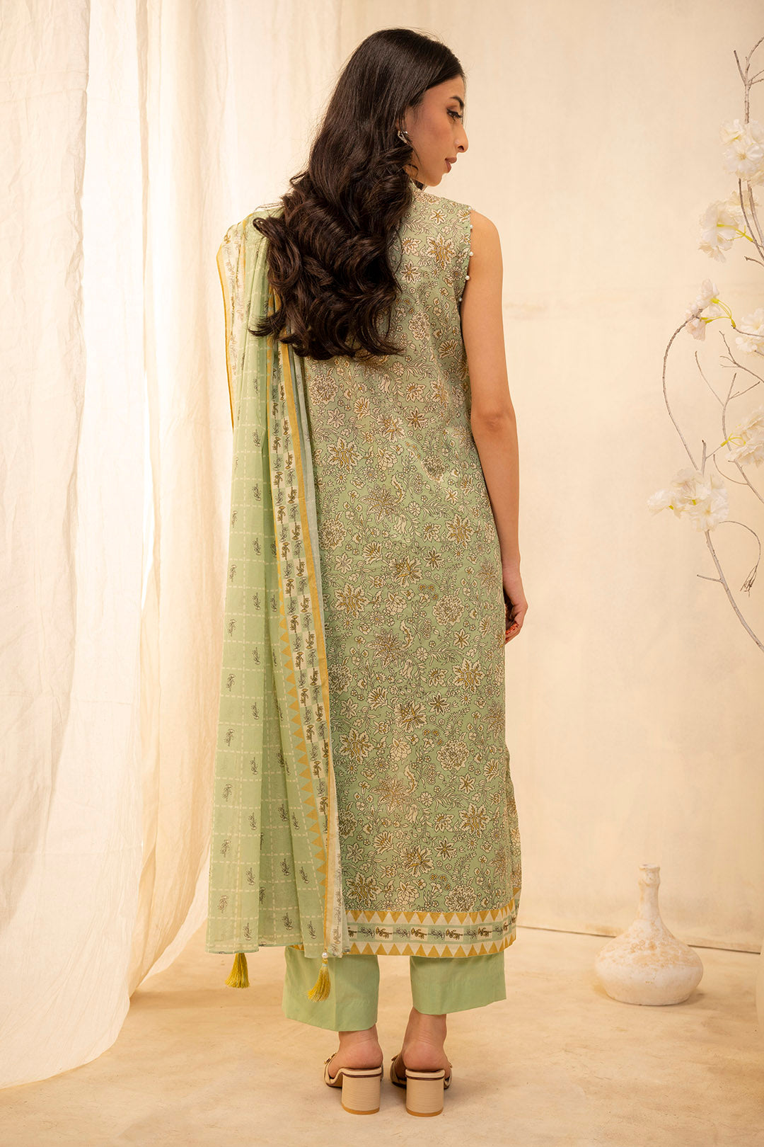 Zellbury | Unstitched 3 Piece Lawn | Shirt Shalwar Dupatta - 0027 - House Of Zarish