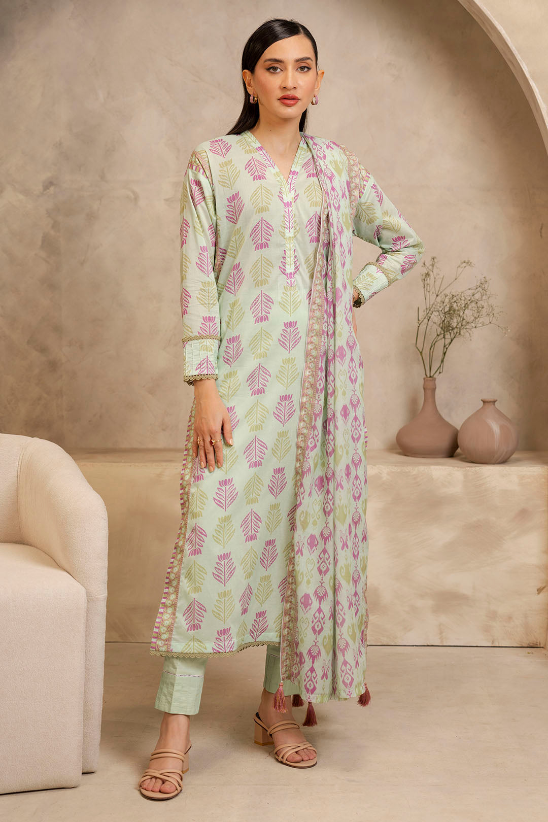 Zellbury | Unstitched 3 Piece Lawn | Shirt Shalwar Dupatta - 0028 - House Of Zarish