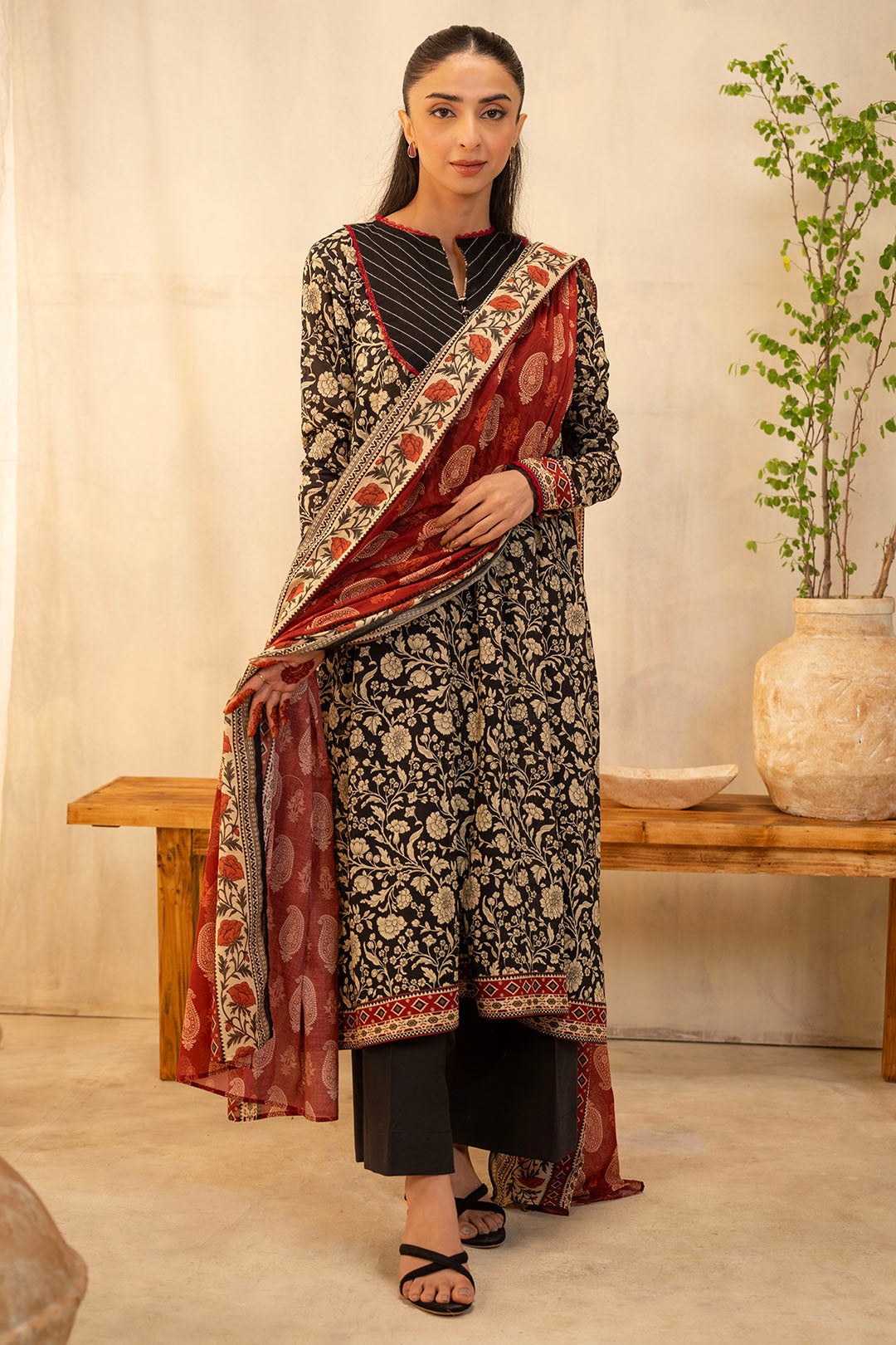 Zellbury | Unstitched 3 Piece Lawn | Shirt Shalwar Dupatta - 0030 - House Of Zarish