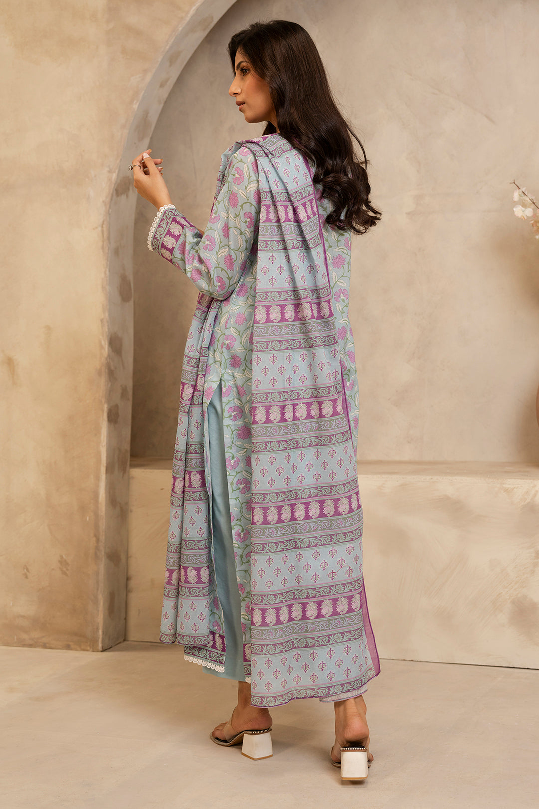 Zellbury | Unstitched 3 Piece Lawn | Shirt Shalwar Dupatta - 0031 - House Of Zarish