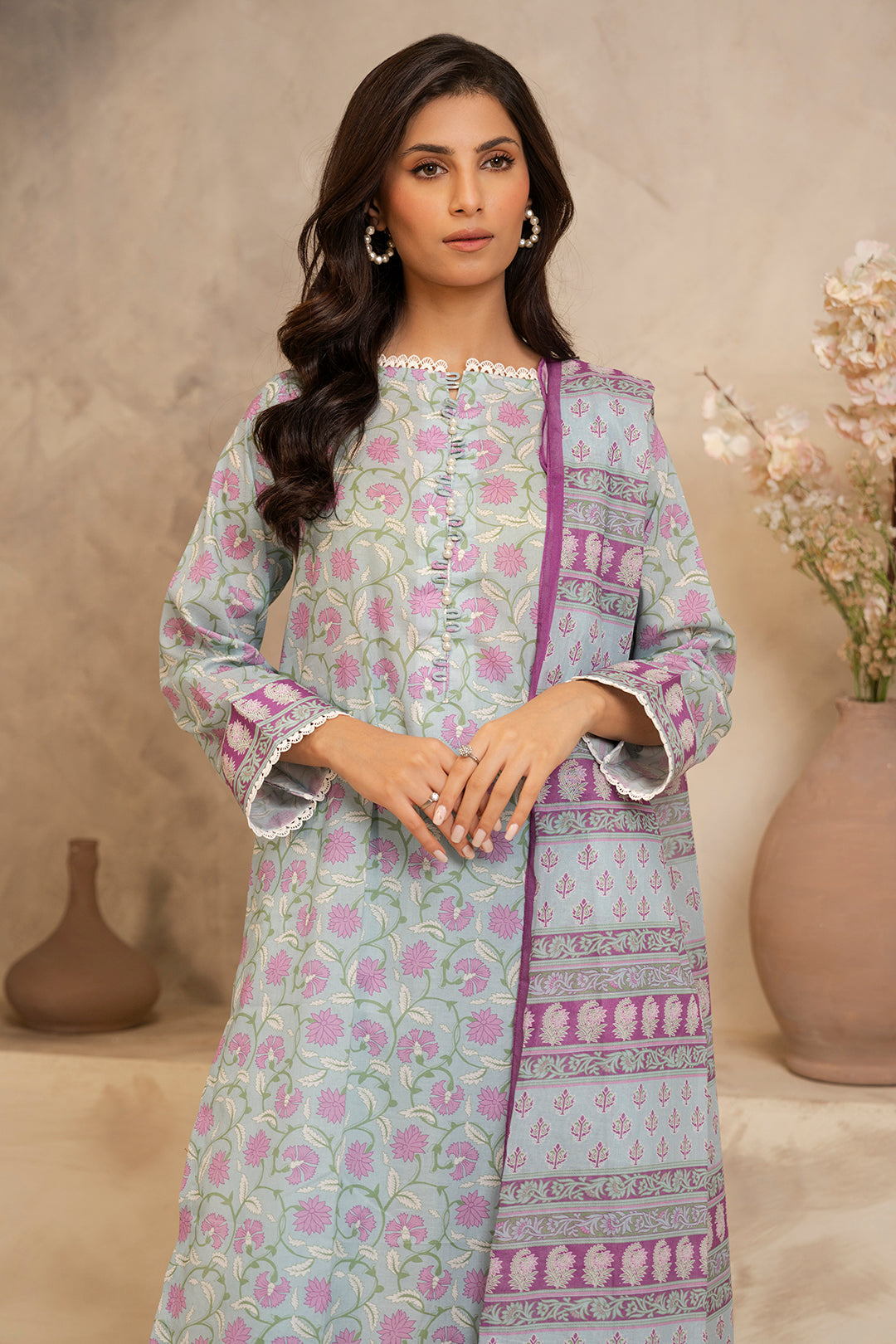 Zellbury | Unstitched 3 Piece Lawn | Shirt Shalwar Dupatta - 0031 - House Of Zarish
