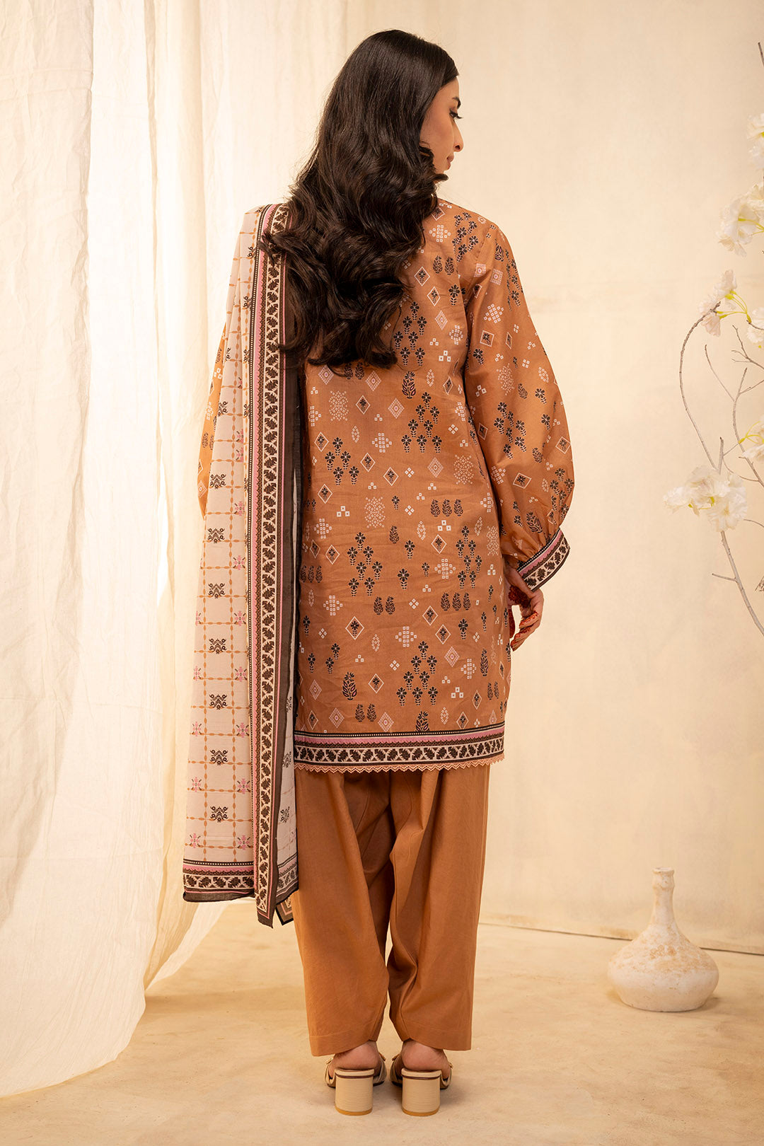 Zellbury | Unstitched 3 Piece Lawn | Shirt Shalwar Dupatta - 0047 - House Of Zarish