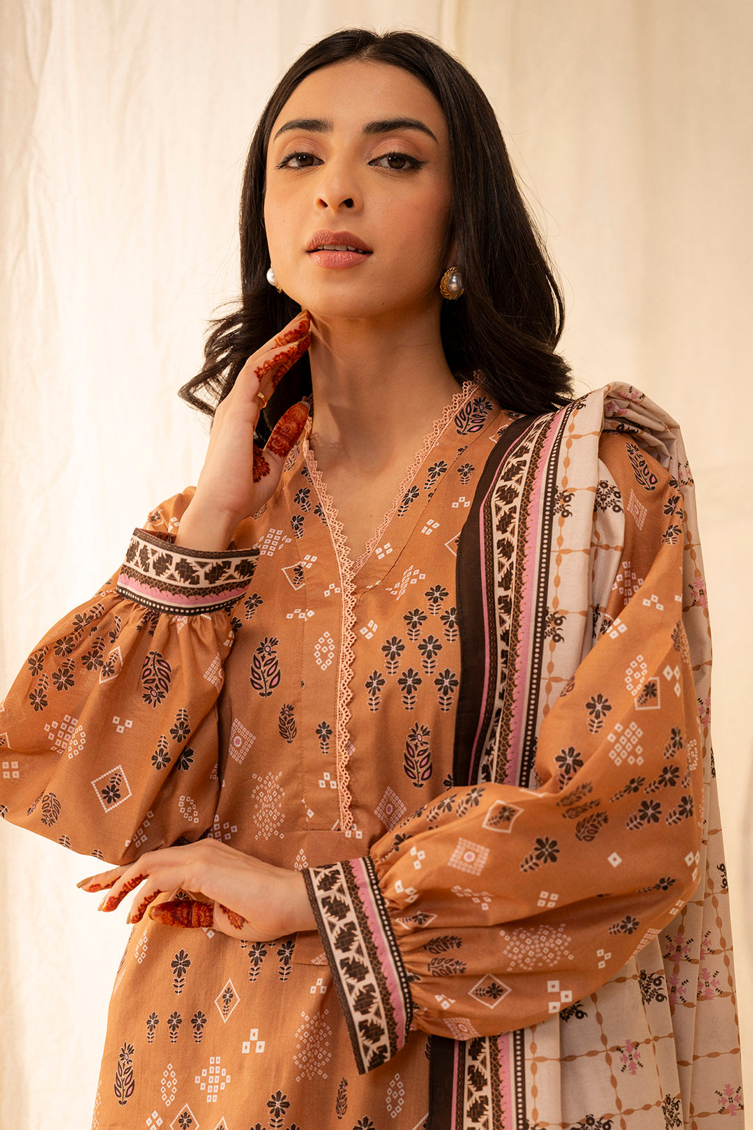 Zellbury | Unstitched 3 Piece Lawn | Shirt Shalwar Dupatta - 0047 - House Of Zarish