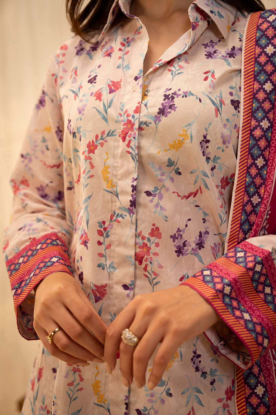 Zellbury | Unstitched 3 Piece Lawn | Shirt Shalwar Dupatta - 0054 - House Of Zarish