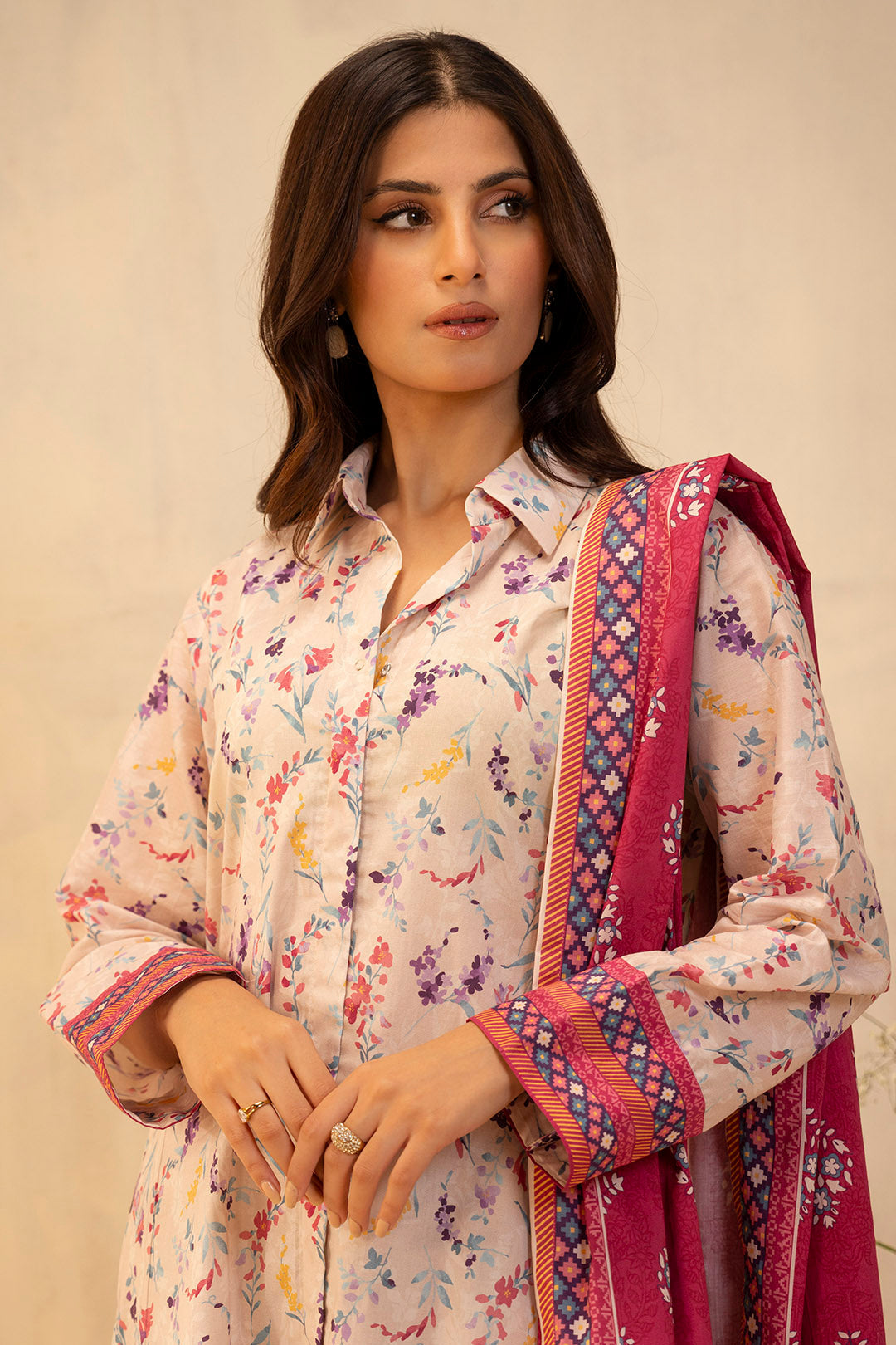 Zellbury | Unstitched 3 Piece Lawn | Shirt Shalwar Dupatta - 0054 - House Of Zarish