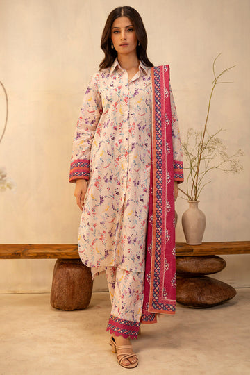 Zellbury | Unstitched 3 Piece Lawn | Shirt Shalwar Dupatta - 0054 - House Of Zarish