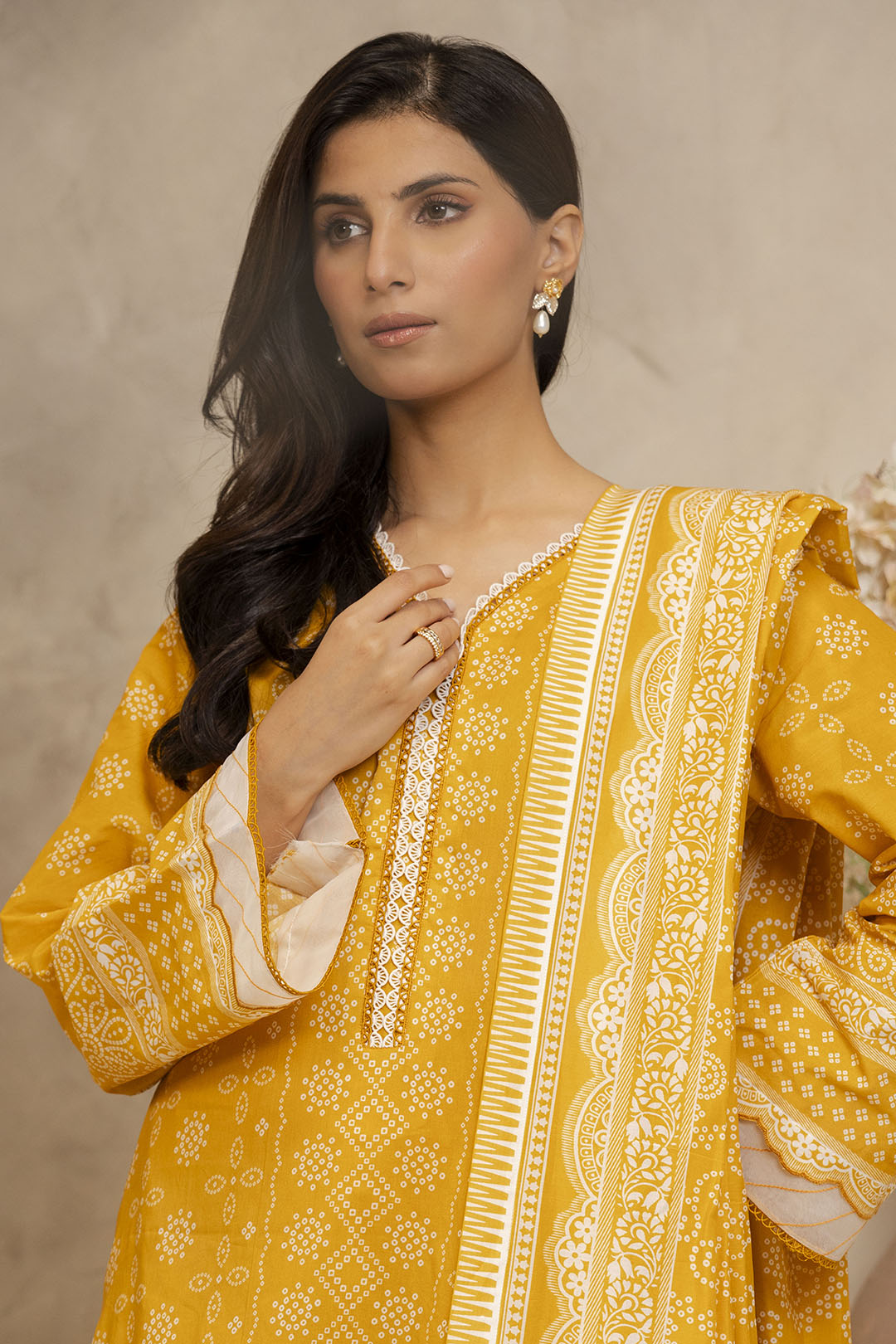 Zellbury | Unstitched 3 Piece Lawn | Shirt Shalwar Dupatta - 0056 - House Of Zarish