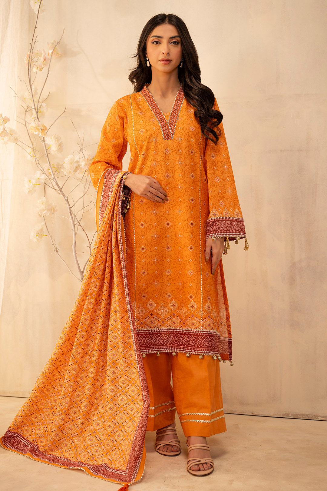 Zellbury | Unstitched 3 Piece Lawn | Shirt Shalwar Dupatta - 0115 - Libasekhas