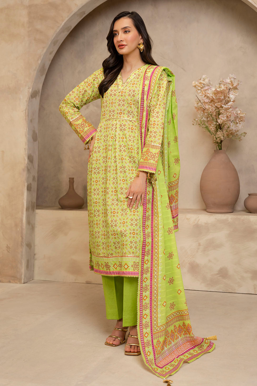 Zellbury | Unstitched 3 Piece Lawn | Shirt Shalwar Dupatta - 0121 - House Of Zarish
