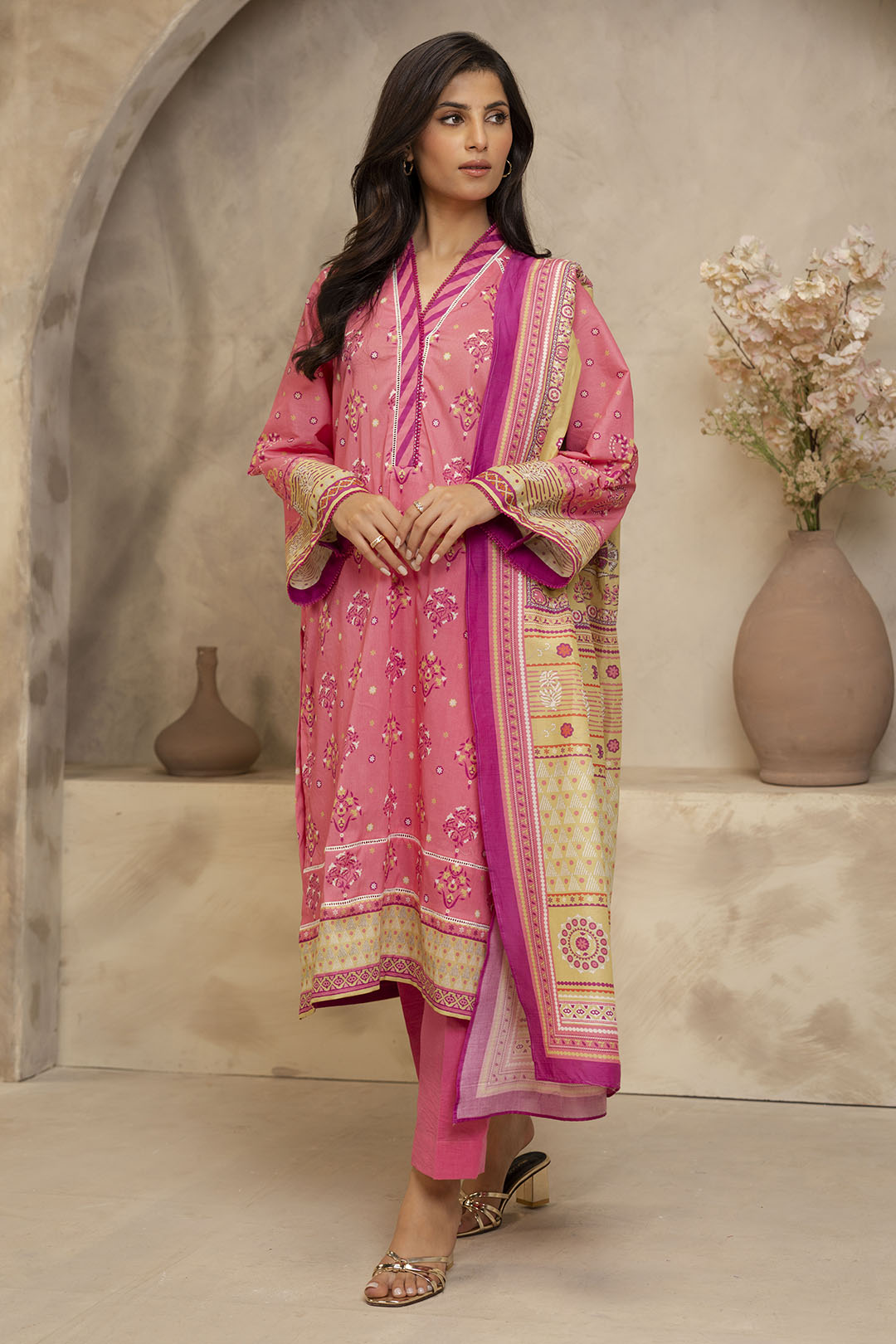 Zellbury | Unstitched 3 Piece Lawn | Shirt Shalwar Dupatta - 0122 - House Of Zarish