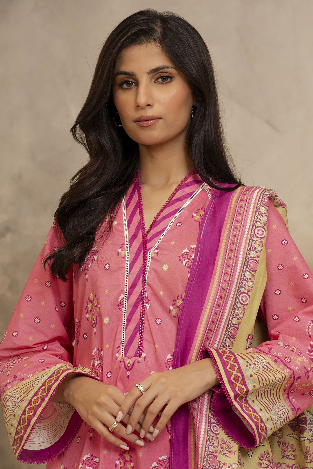 Zellbury | Unstitched 3 Piece Lawn | Shirt Shalwar Dupatta - 0122 - House Of Zarish