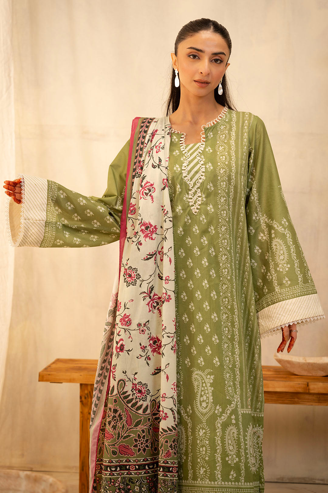 Zellbury | Unstitched 3 Piece Lawn | Shirt Shalwar Dupatta - 0134 - House Of Zarish