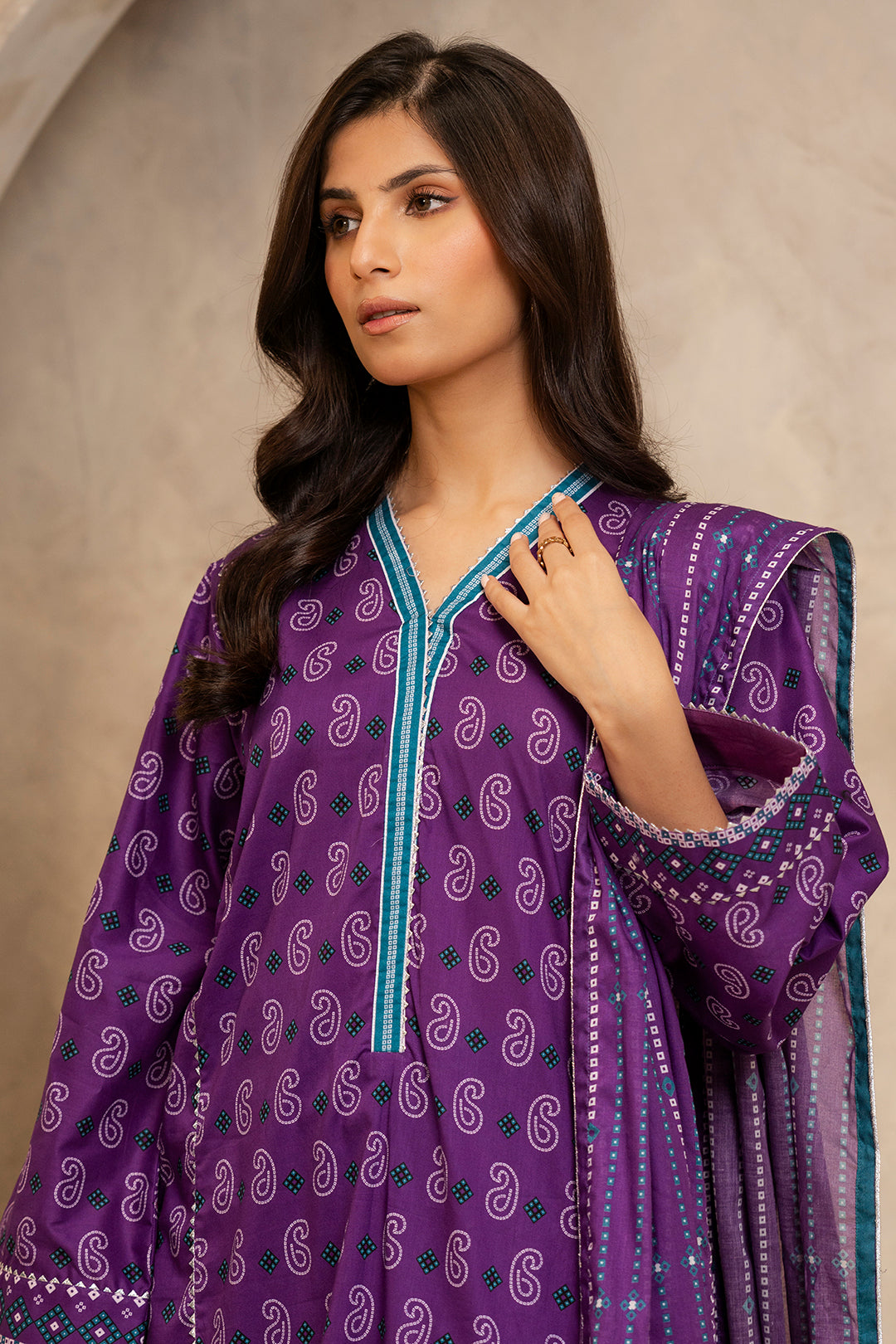 Zellbury | Unstitched 3 Piece Lawn | Shirt Shalwar Dupatta - 0265 - House Of Zarish
