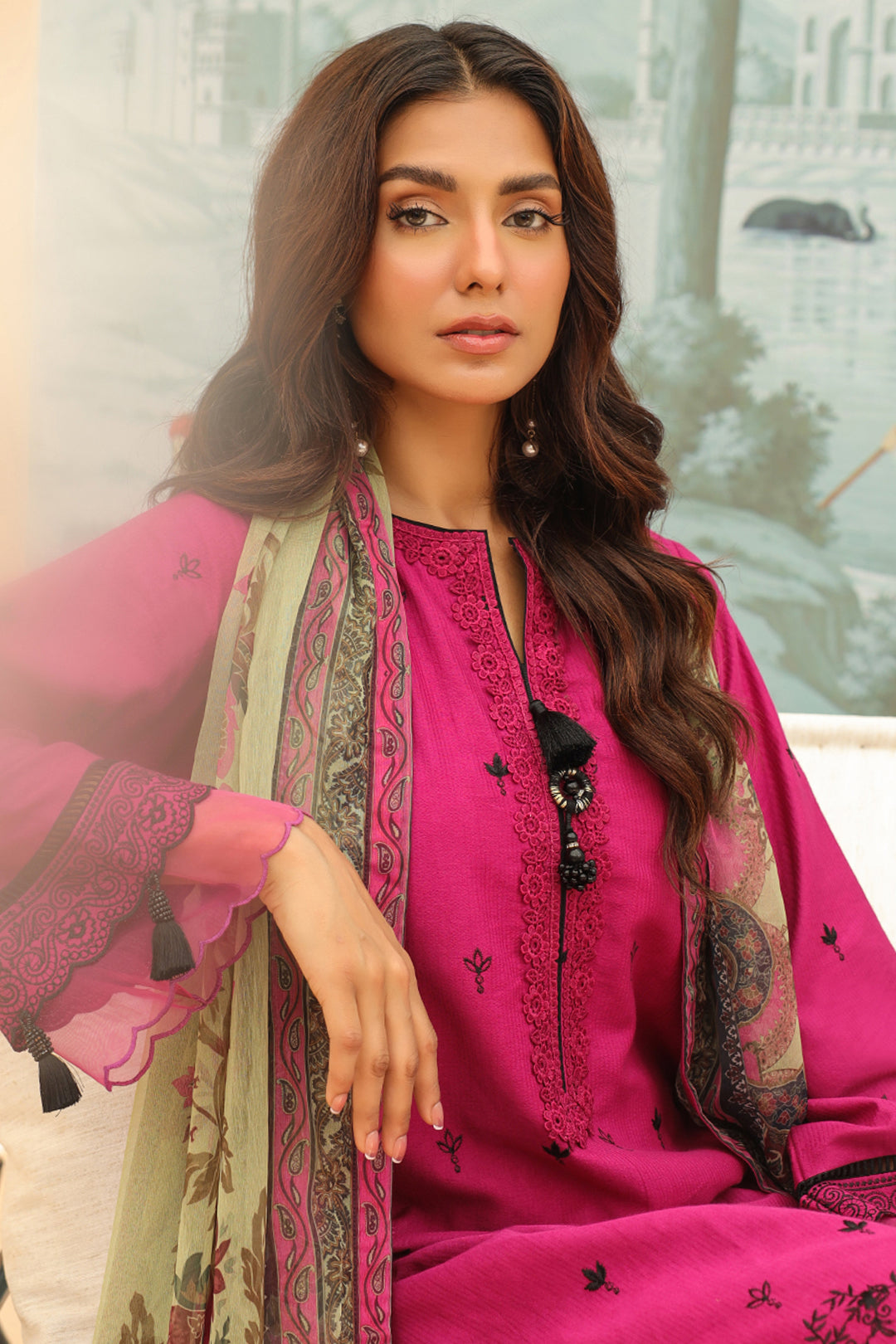 Zellbury | Unstitched 3 Piece Khaddar | Embroidered Shirt Shalwar Dupatta - 0772 - House Of Zarish
